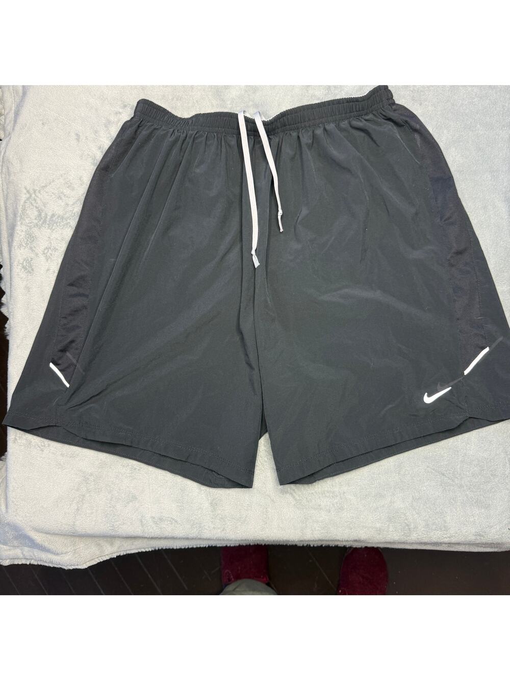 Nike Dri-Fit Women's Running Shorts Size L | Black | Built-In Brief | Zip Pocket